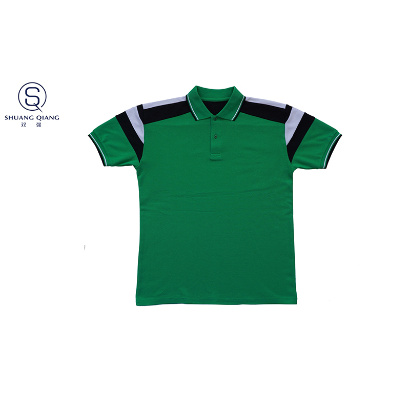 Custom knitted shorts sleeve cvc 60%cotton/40%polyester sports yarn dyed splice mix colors pique polo shirt