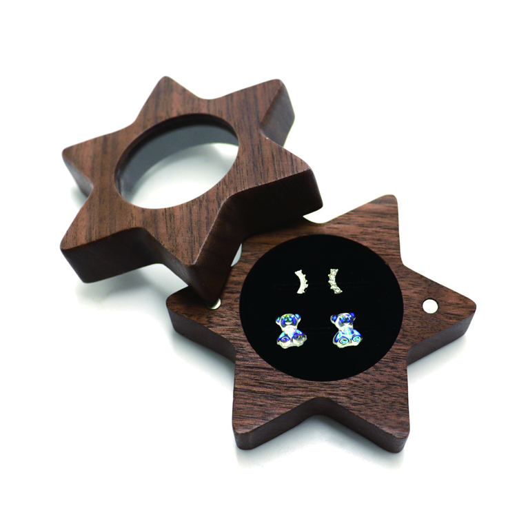 Antique Wooden Box Mini Jewelry Ring Box Custom Logo Printed Boxes
