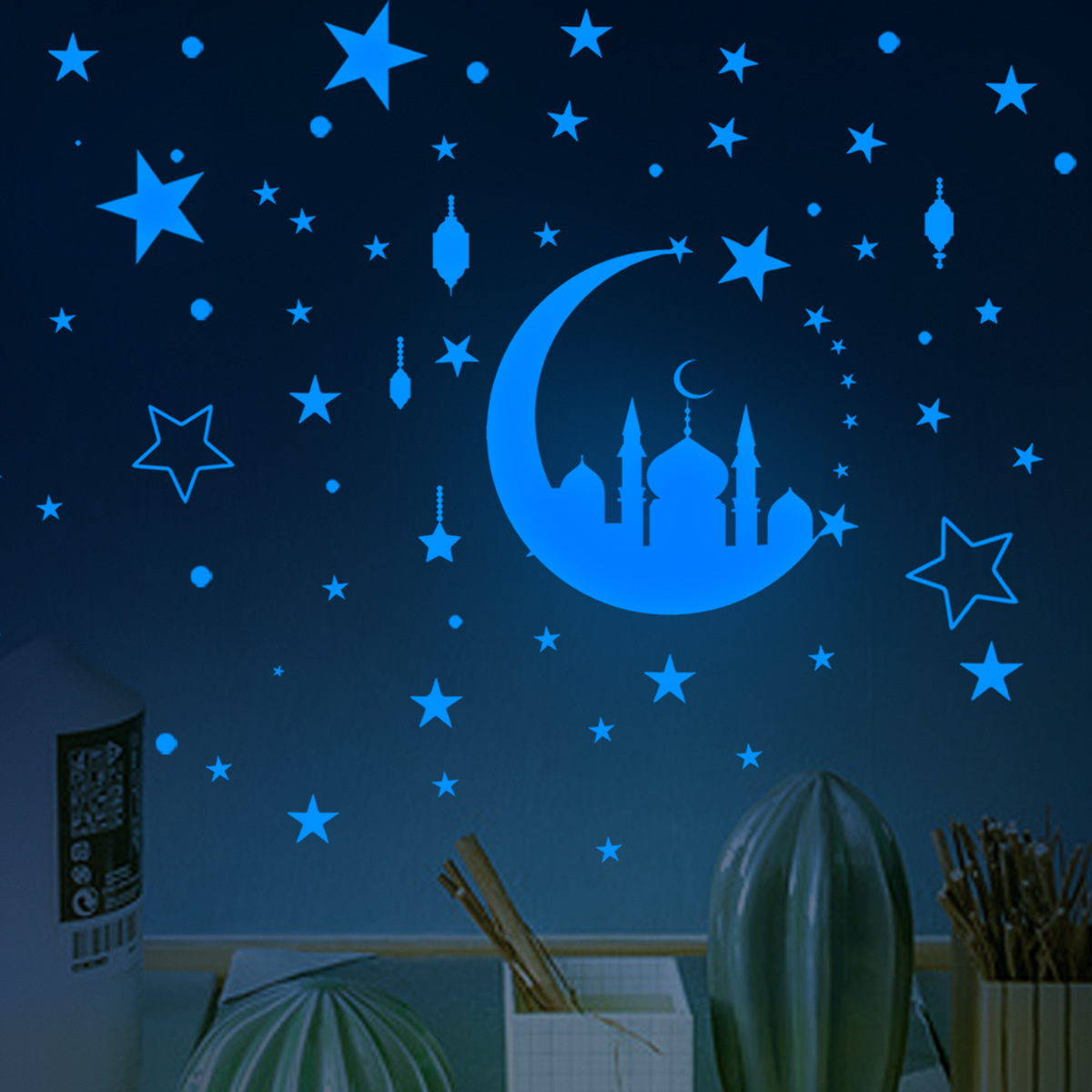 Glow in Dark Stars for Ceiling Night Glow Moon Wall Stickers