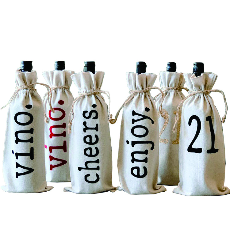 Wine Pack White Gift Set Soft Touch Custom Drawstring Bottle Packaging