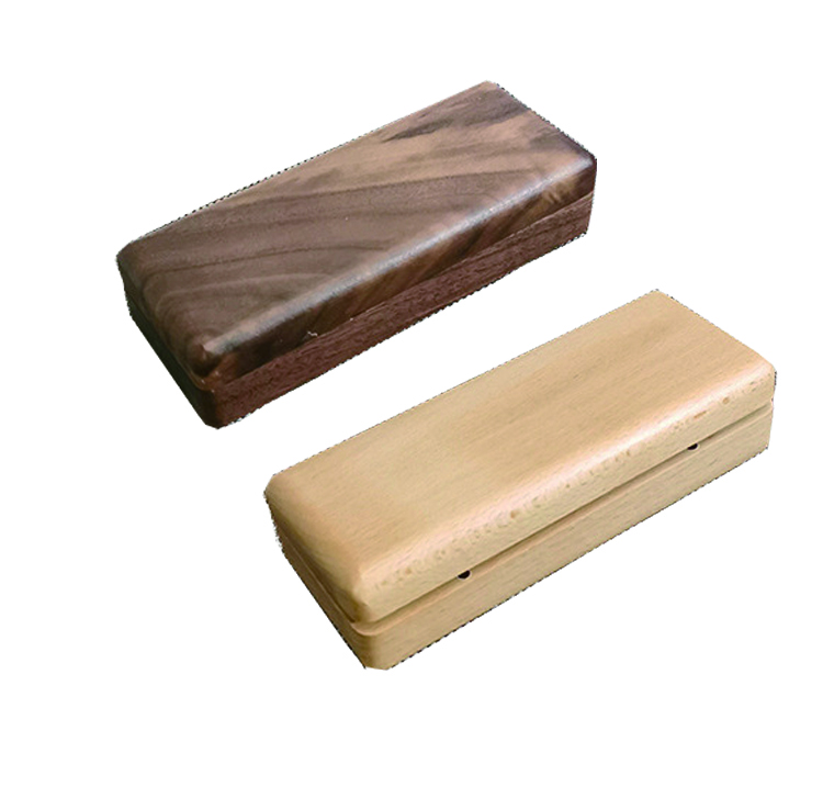 Small Wooden Chest Beech/Black Walnut Wood Sunglasses Case 
