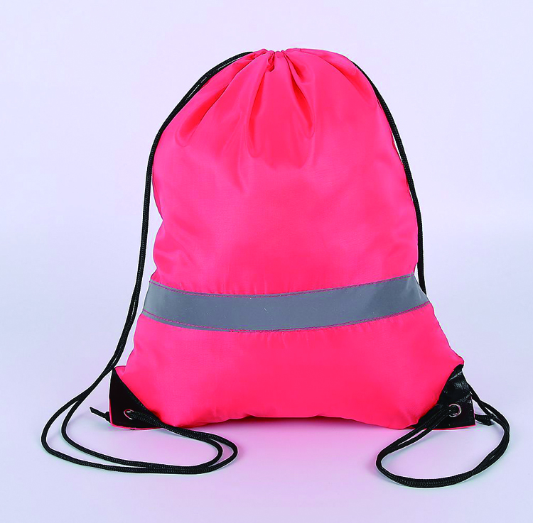 Drawstring Shoulder Bag Front Zipper Pocket Waterproof Backpack Bag