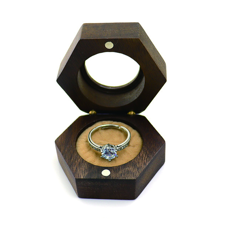 Wooden Bangle Box Hexagon Jewelry Box Portable Jewelry Box
