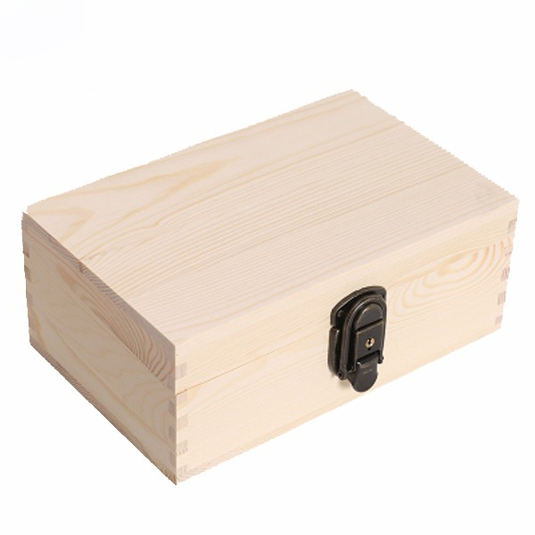 Wooden Bread Box Wooden Box with Hinged Lid Wooden Storage Box