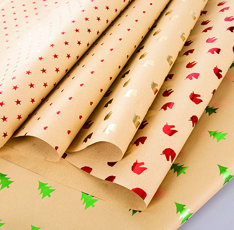 Custom Wrapping Paper Hot Stamping Kraft Paper Gift Wrapping Paper