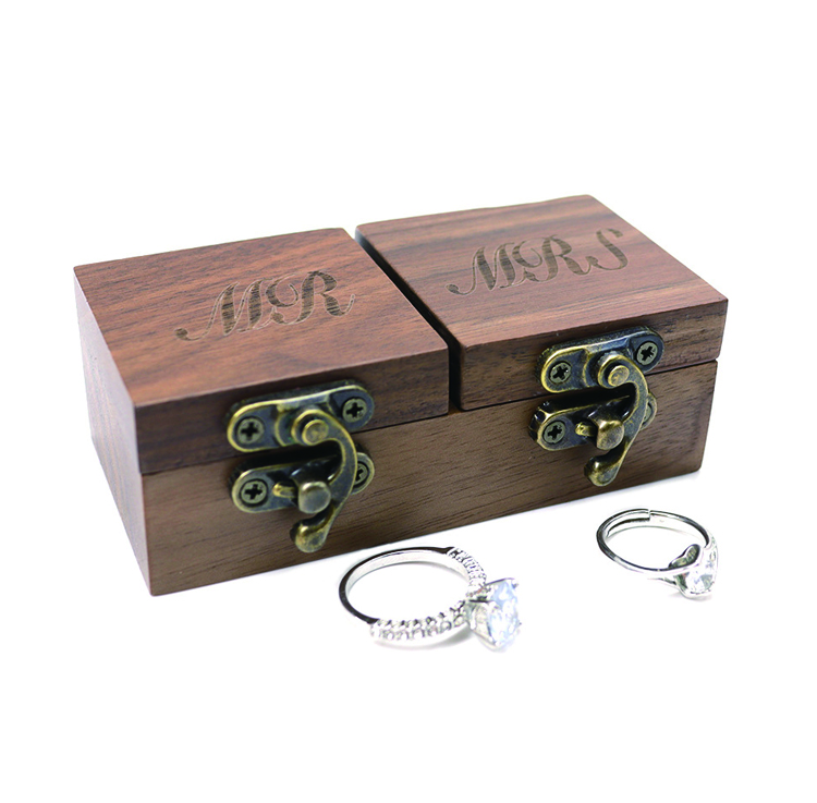 Small Travel Jewellery Box Personalized Walnut Boxes with Engrave Logo