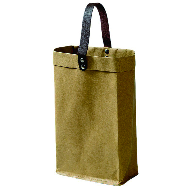 Washable Kraft Paper Tote Bag Durable Kraft Paper Bags With Handles