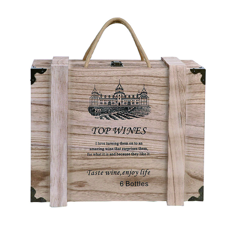 Wooden Wine Crates Custom Size and Engraved Logo Wholesale