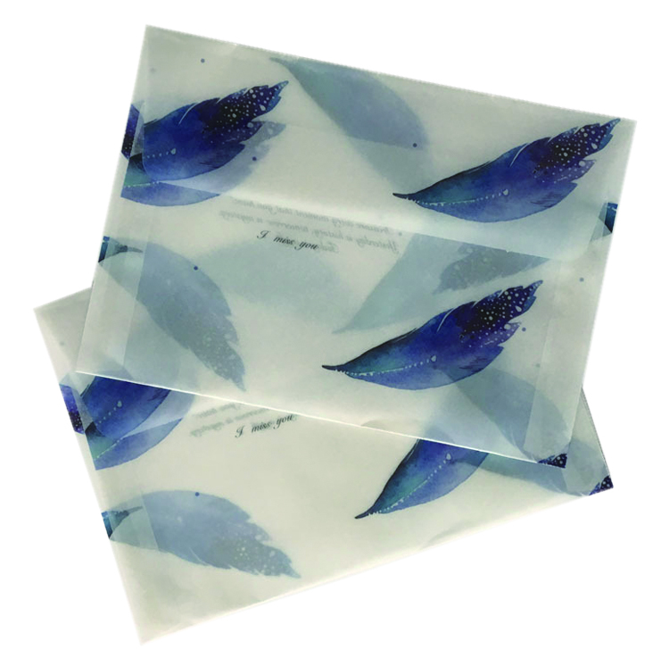 Wax Paper Envelopes  with Silk Screen Printing Custom Size and Texts