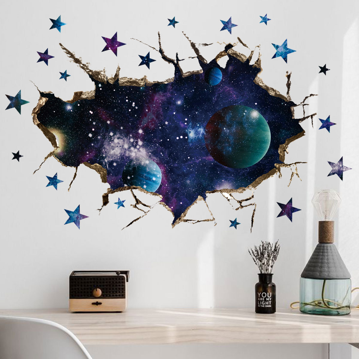 Space Theme Wall Stickers Space Decals for Bedroom Space Decal