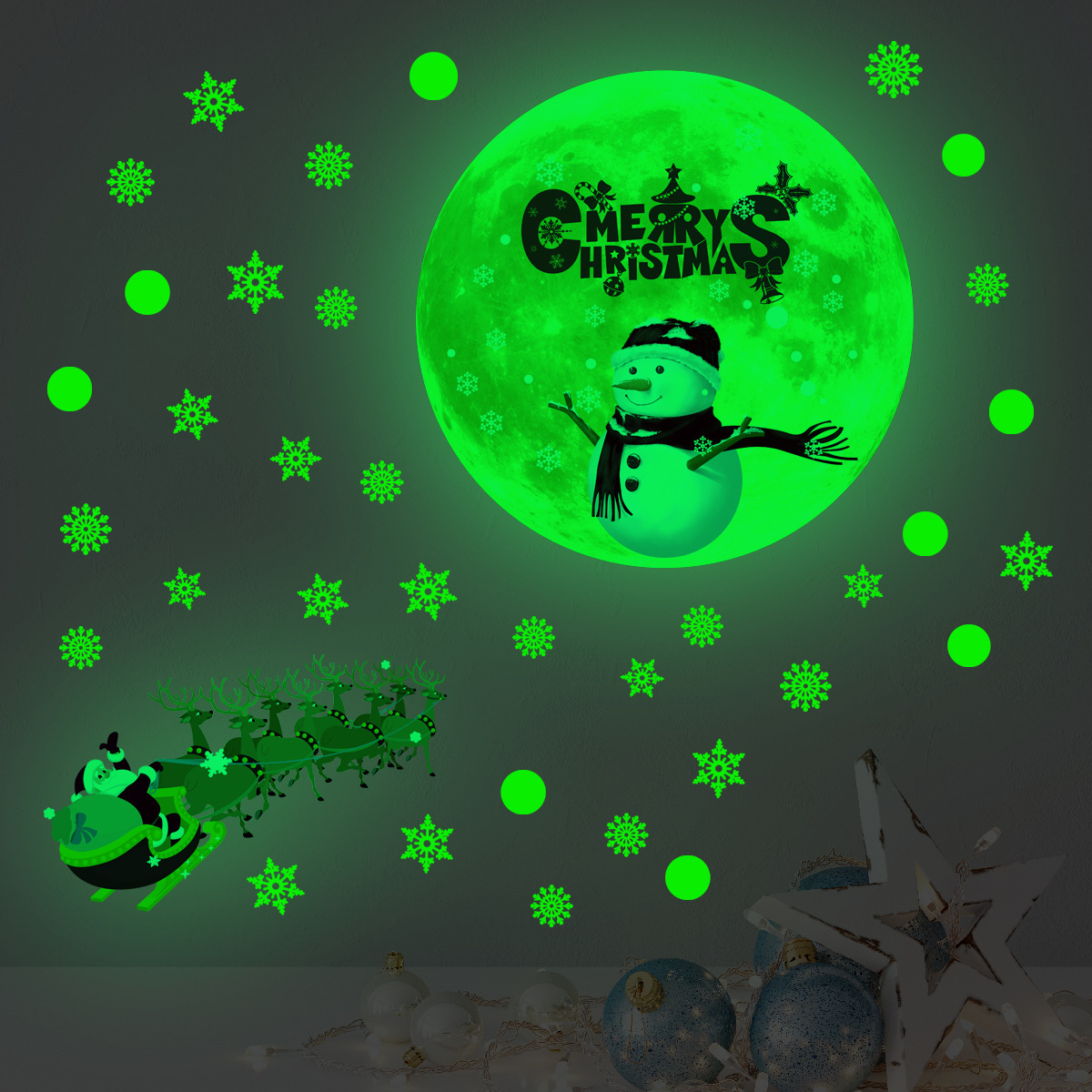 Christmas Glow in the Dark Decals Luminous Stickers Factory