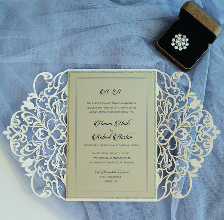 Print Invitations Customized Laser Cutting Cards Set Supplier from China