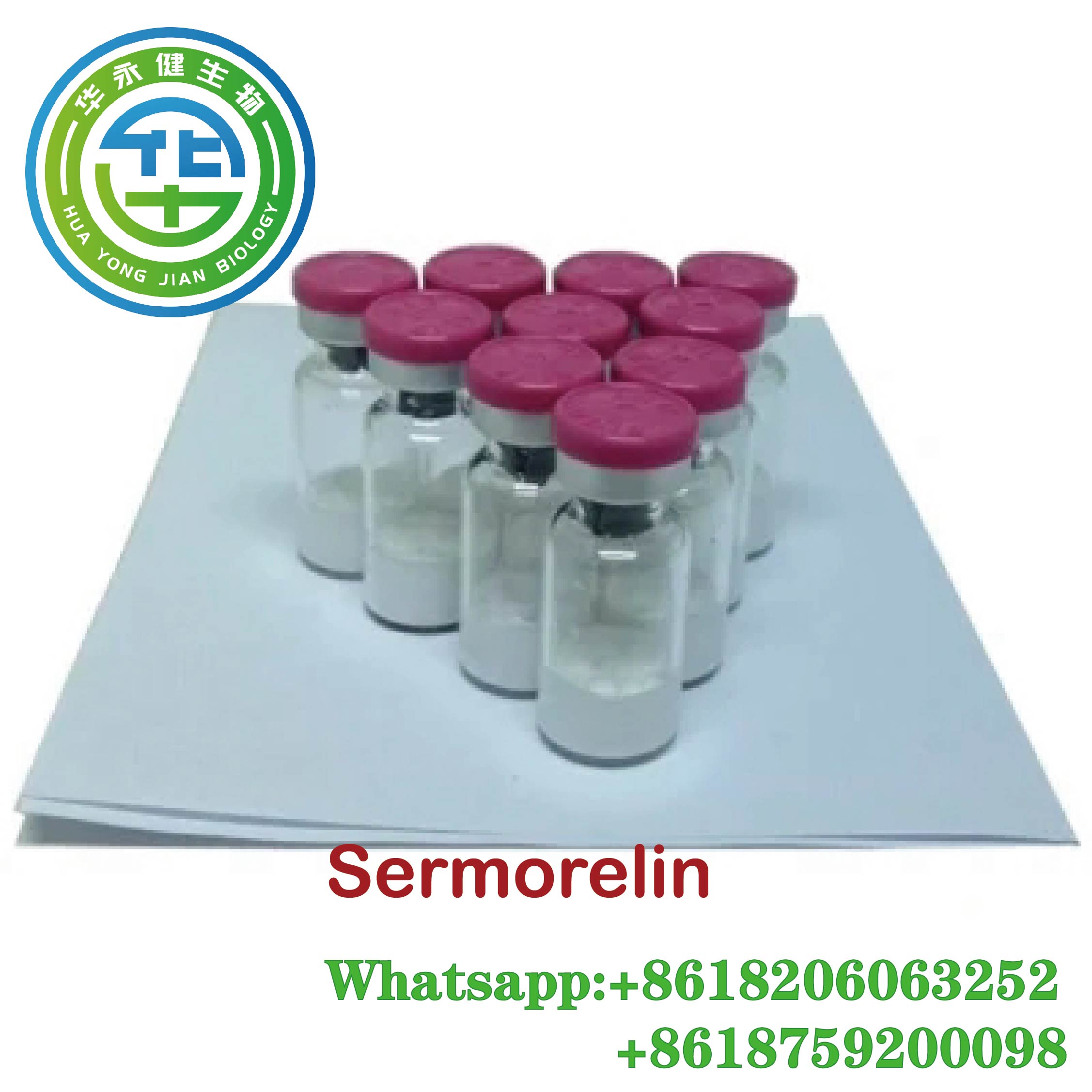 Growth Hormone Peptide Powder Sermorelin 2mg/Vial for Builds Lean Muscle  CAS 86168-78-7