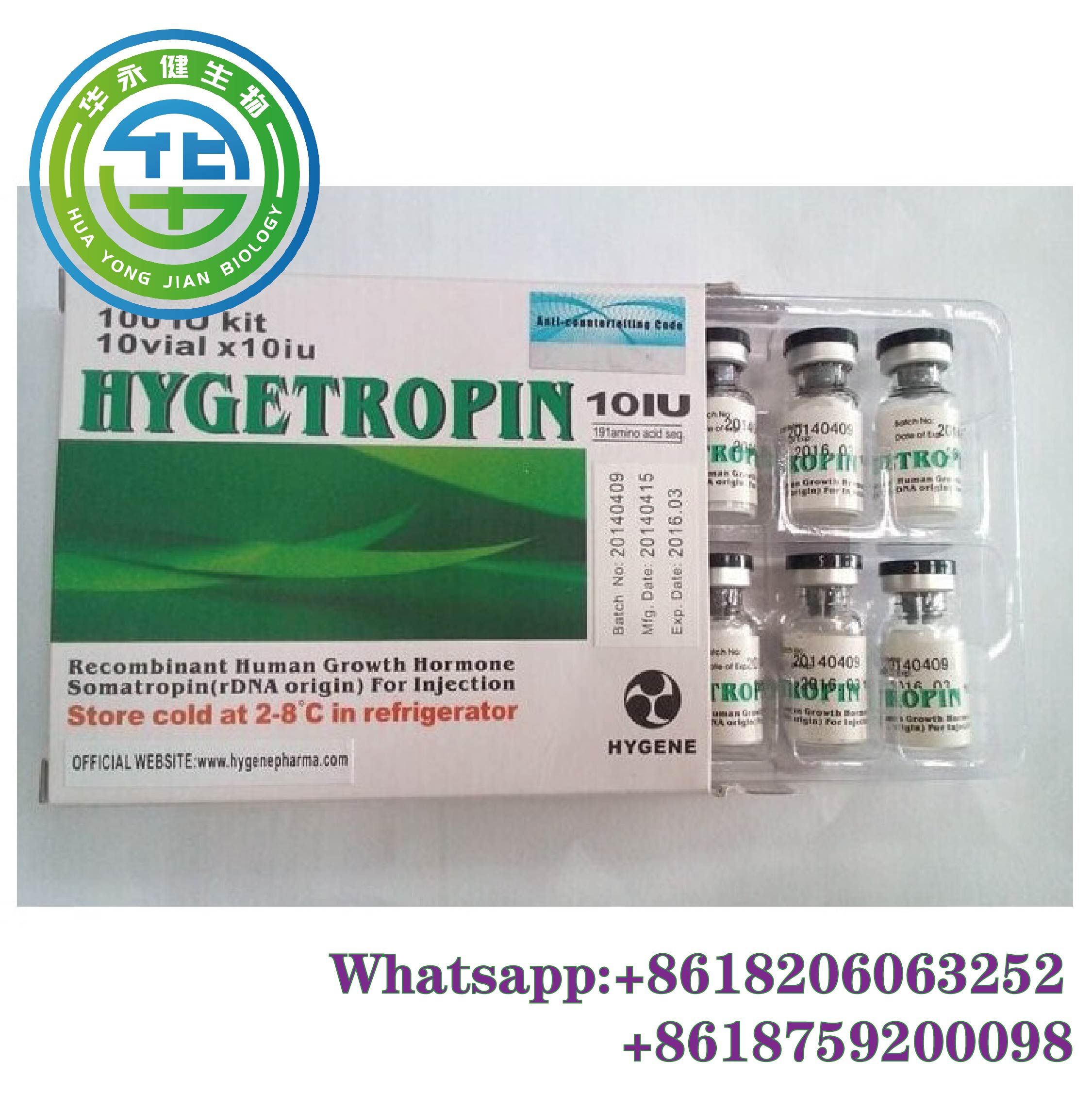 Hygetropin Somatropin 100iu/kit 10vial/kit HGH Protein Peptide Hormones For Skin Beauty and Muscle Gain
