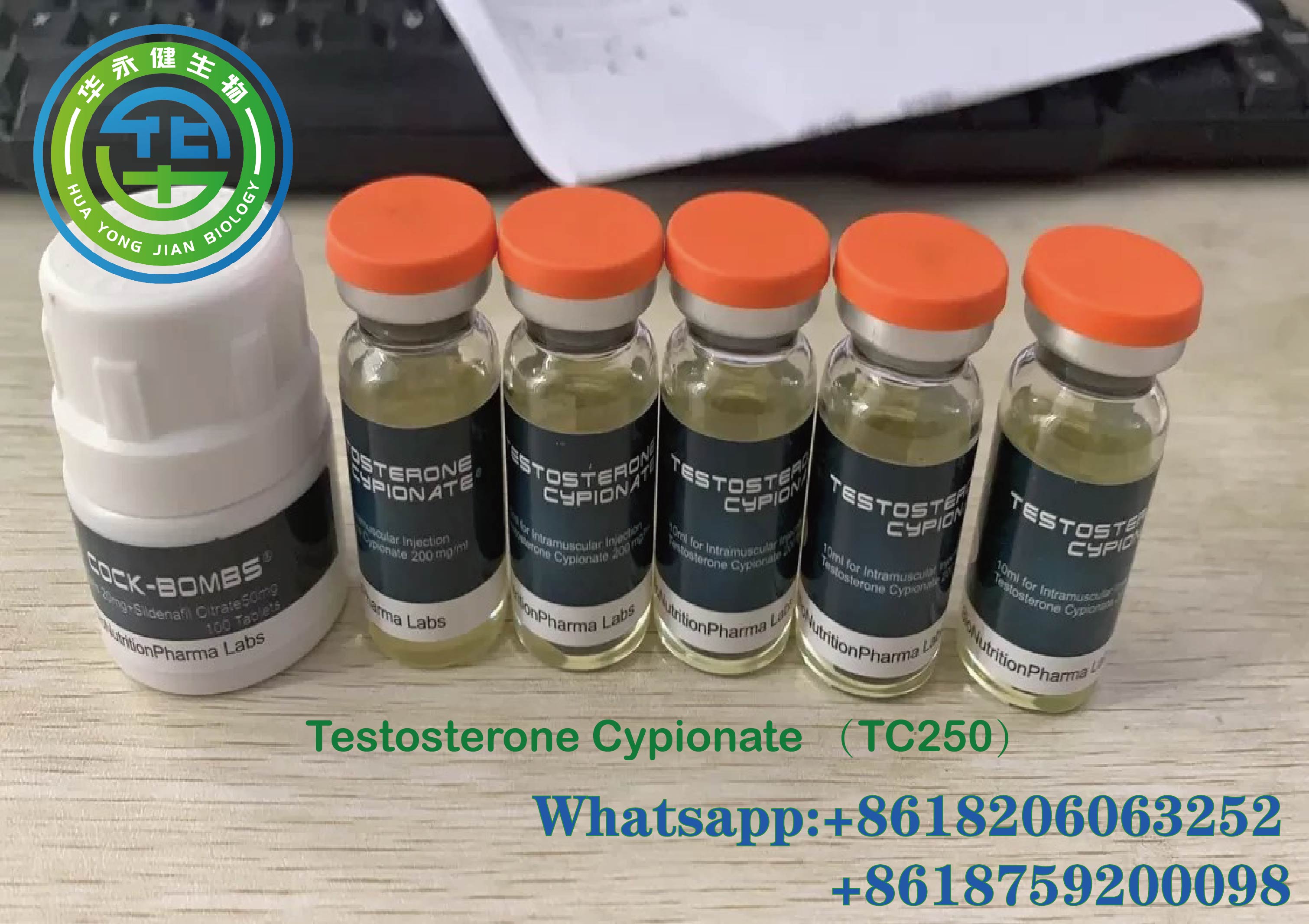 Testosterone Cypionate Injectable Anabolic Steroids TC250 250mg/ml Yellow Liquid For Muscle Strength