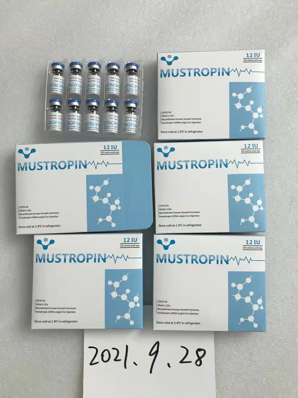 Mustropin 12iu High Purity Human Growth Peptides Steroids Hormones HGH 176-191 Stealth Packing