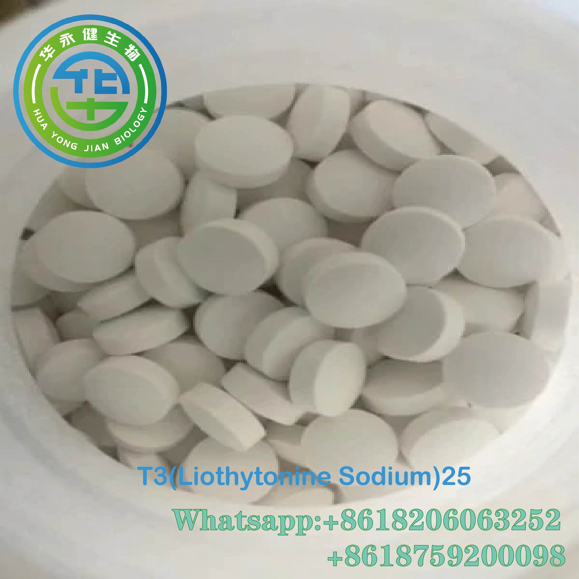 T3 25mcg Muscle Gain Steroids Liothytonine Sodium  Pills 100Pic/bottle Triiodo - L- Thyronine CAS 6893-02-3 
