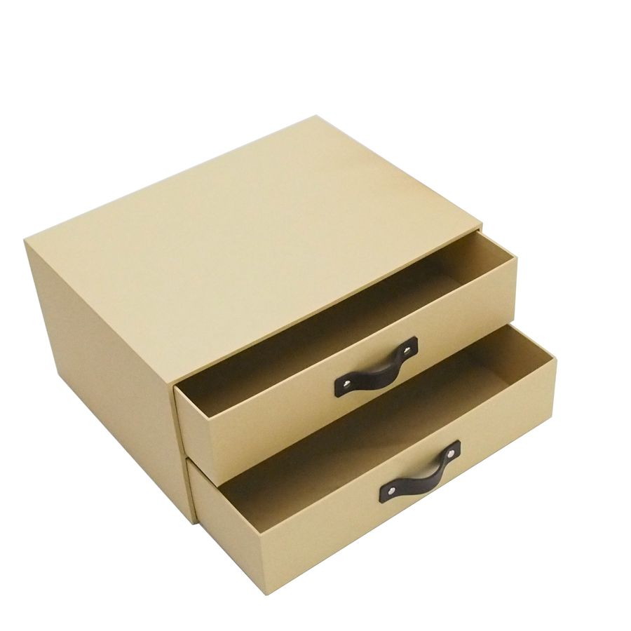 Office Supplies Kraft Paper Grey Board Desktop Sorting Cabinet A4 File Storage Paper Box