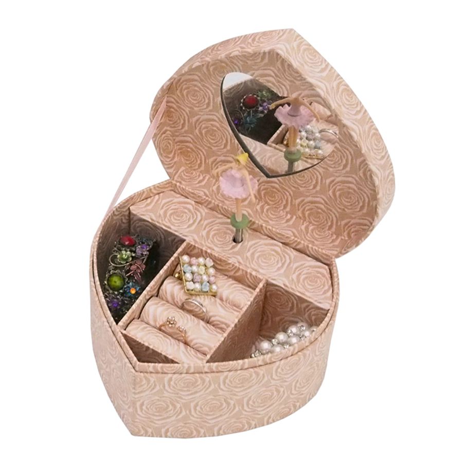 Luxury Heart-shaped Musical Jewelry Paper Gift Box for Girl