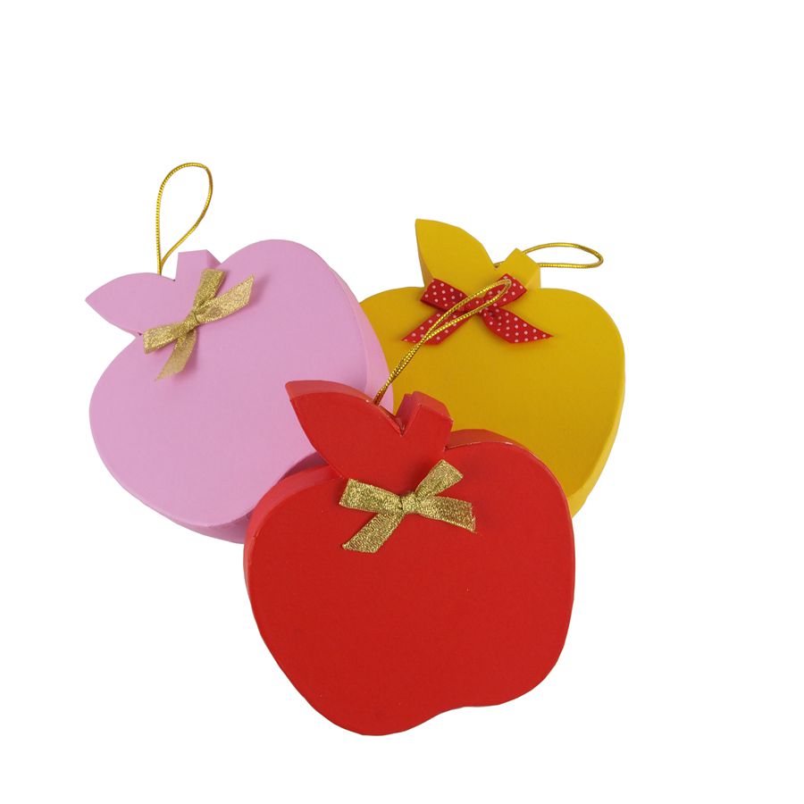 Custom Apple Shaped Top And Bottom Candy Paper Gift Box