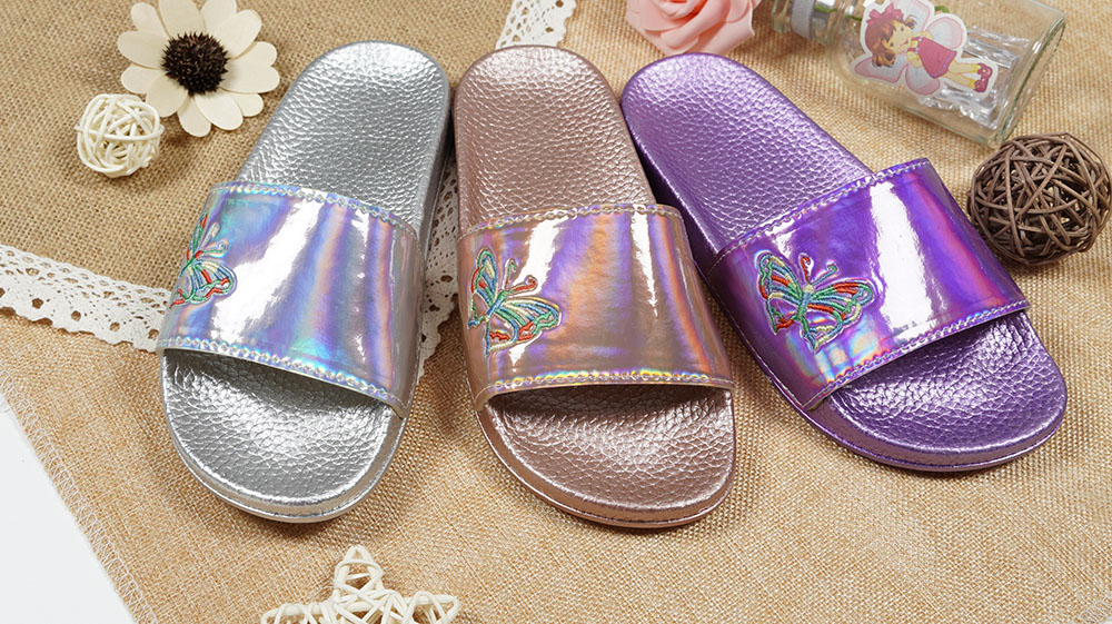 Purple-Holographic-Butterfly-Embroidery-Waterproof-Slippers-NMD8010G-2