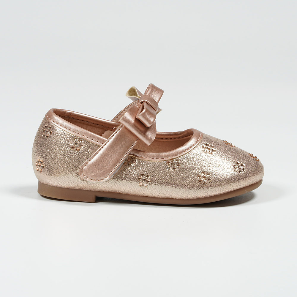 Children's Bow Shiny Rhinestone Ballet Shoes Dress Footwear