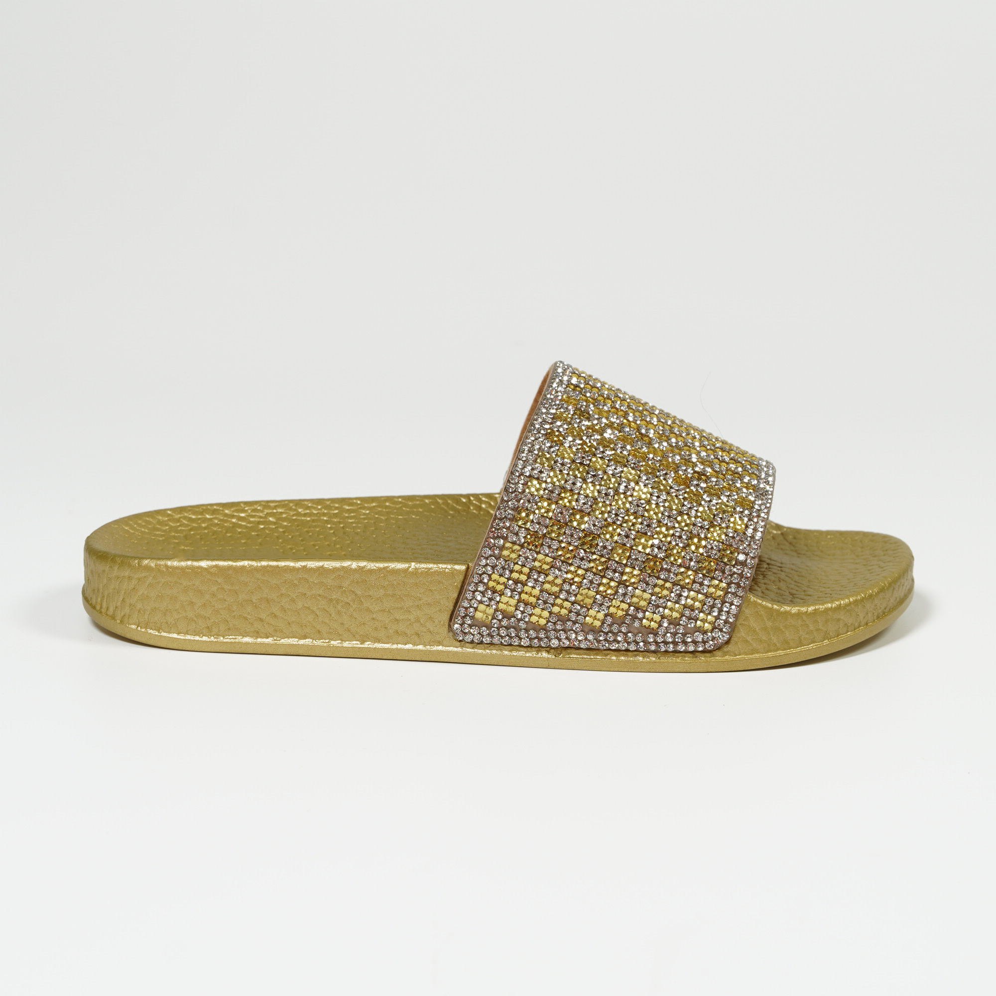Stylish sparkling rhinestone slippers design sense indoor casual slippers