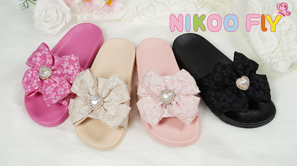 Nikoofly-Pretty-Ladies-Pink-Fabric-Bow-Bedroom-Slippers-EVA-Non-slip-Outsole-NMD8010A-2