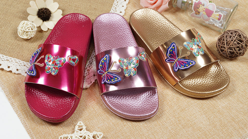 Nikoofly-Gorgeous-Fuchsia-Butterfly-Embroidered-Indoor-Slippers-NMD8010H-2