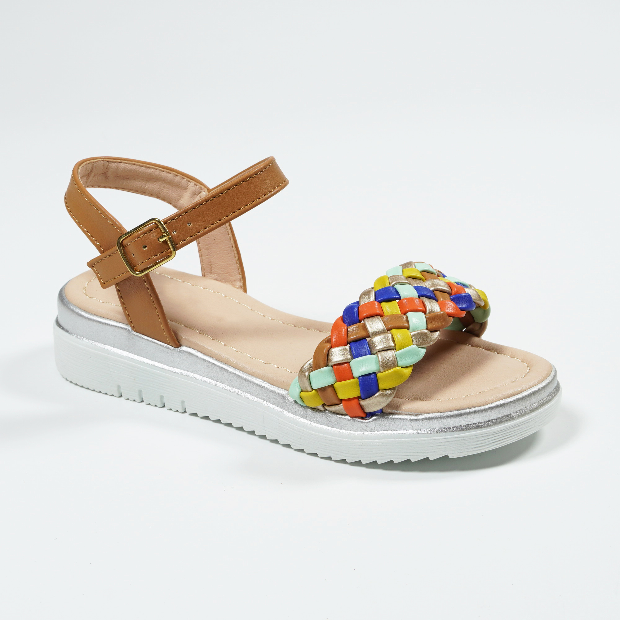 Nikoofly Colorful Mosaic Style Woven Upper Sandals Yidaxing Fashion Outdoor Girls Shoes