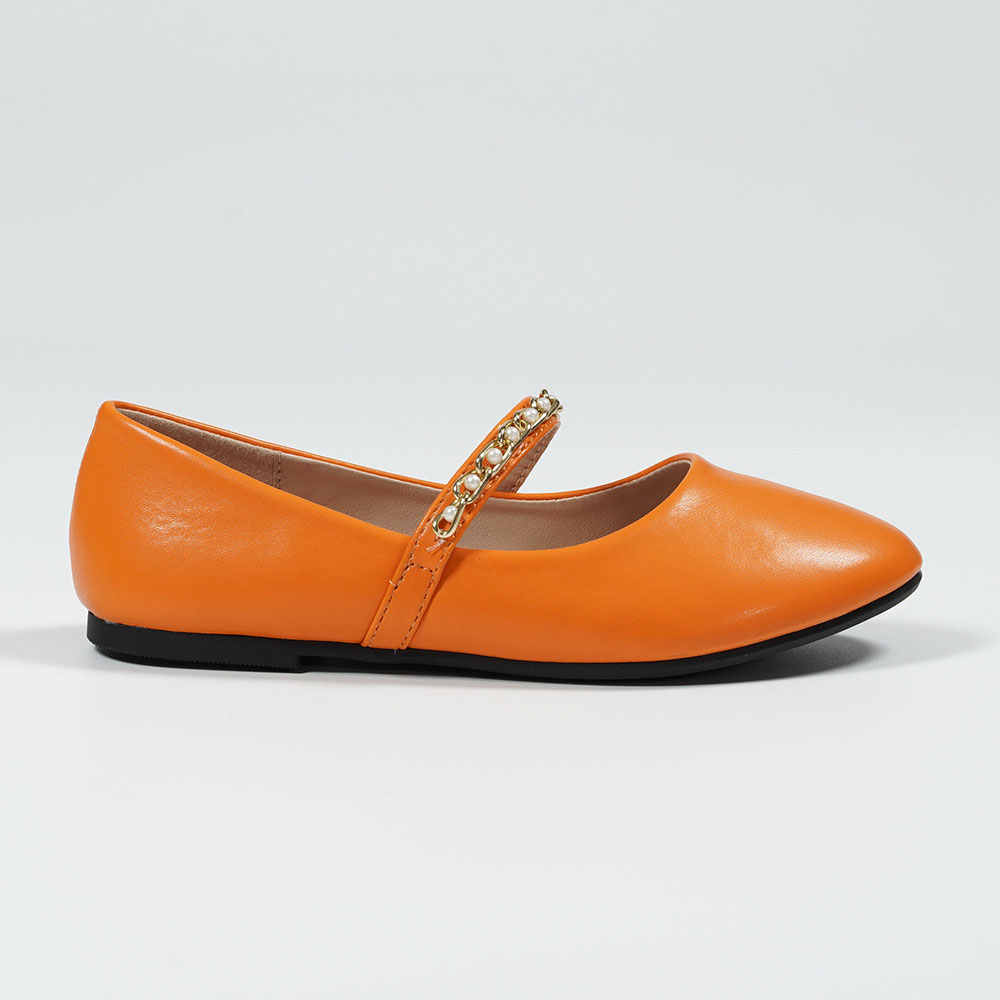 Orange Elegant Women's Soft Flats Casual Dress Shoes