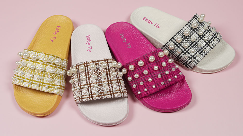 Nikoofly-Checked-Pearl-Textile-Slippers-PVC-Outsole-Causal-Outdoor-Indoor-Sandals-NMD8010-2