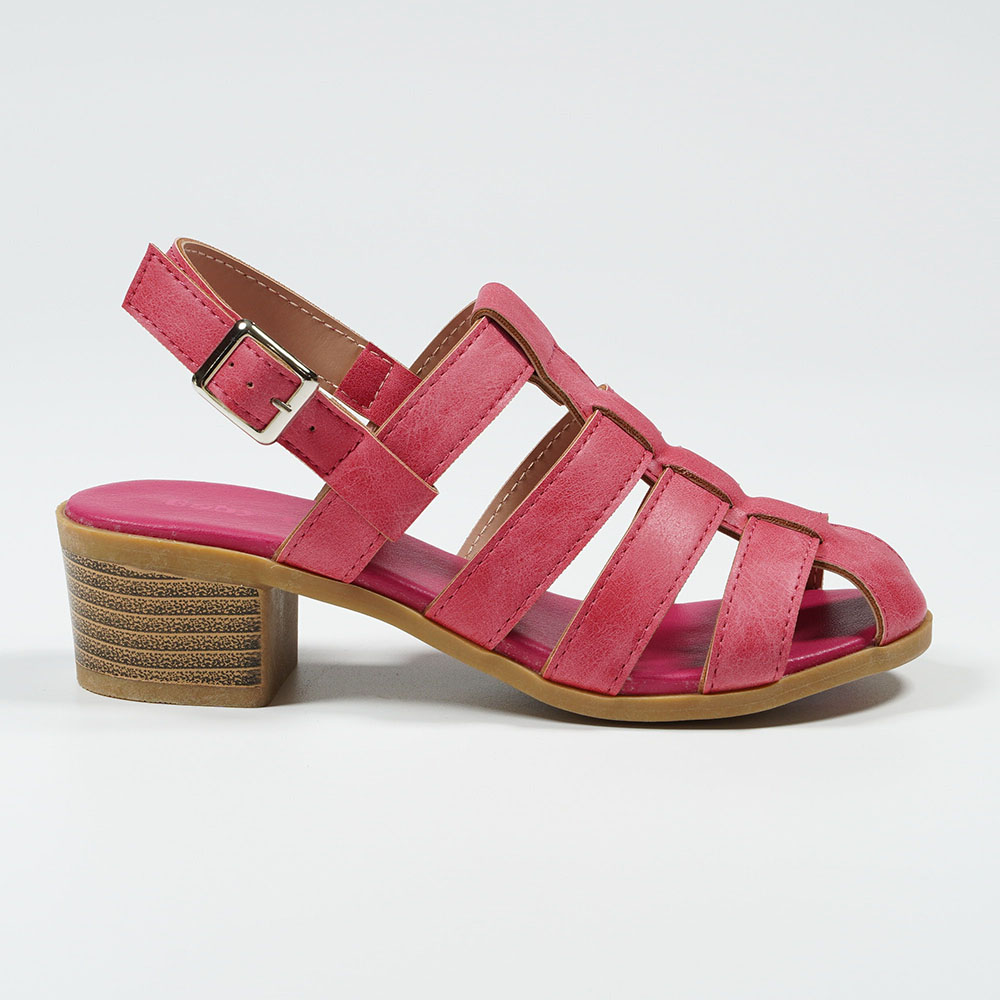 Nikoofly Pink High Heel Leather Sandals for Girls