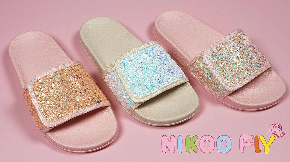 Pretty-Glitter-Indoor-Outdoor-Casual-Slippers-Pink-Wholesale-Girl-Slipper-NMD8010B-3