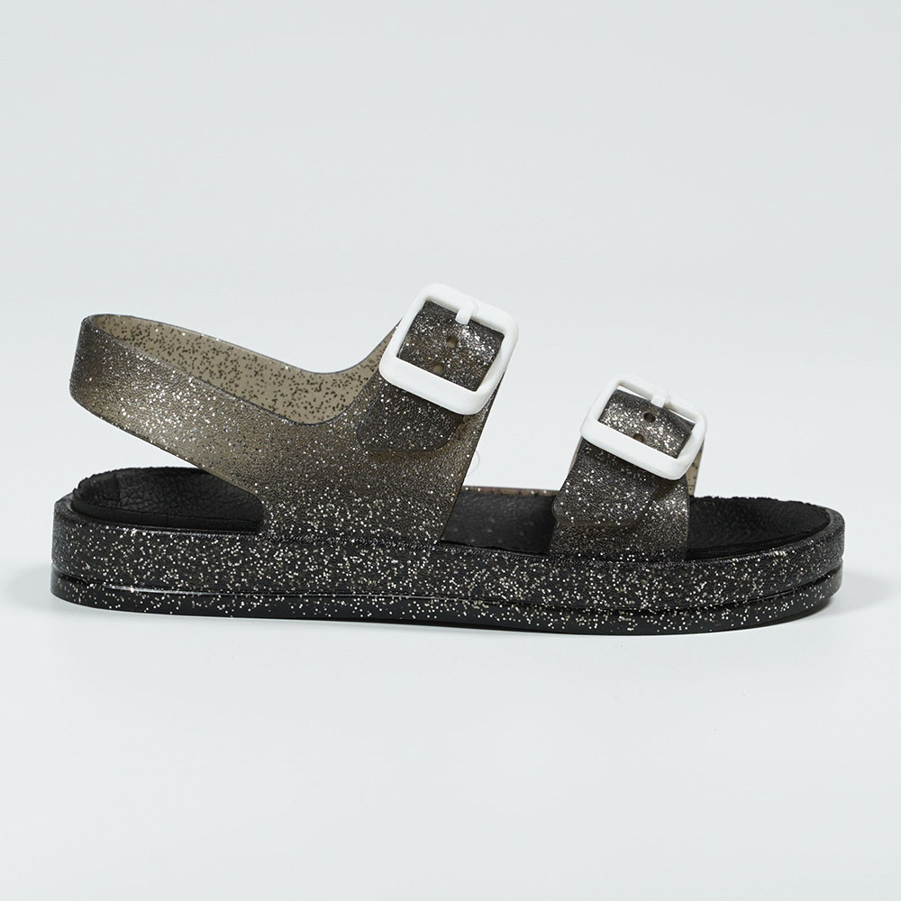 Frosted Glitter Jelly Shoes PVC Buckle Sandals