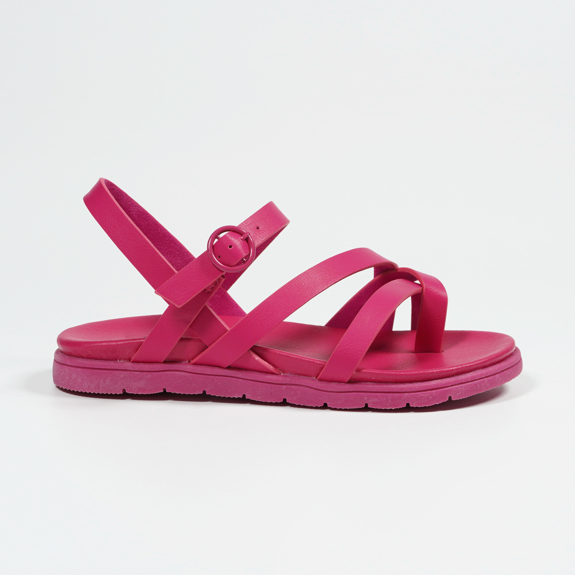 Nikoofly Trend Minimalist Cross Strap Sandals Fuchsia Pink White Color Girls Thumb Style Sandals