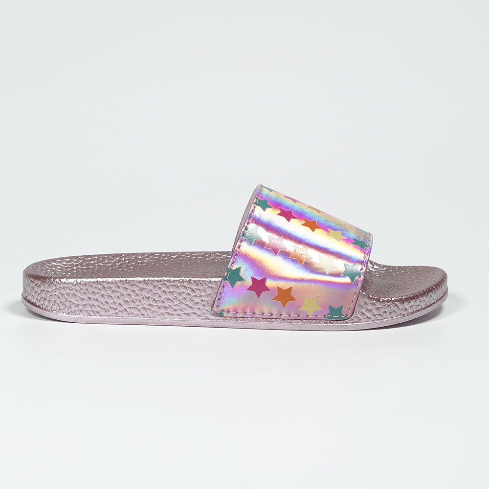 OEM ODM Daily Wear Brilliant Star Print Pattern Slipper in Holographic