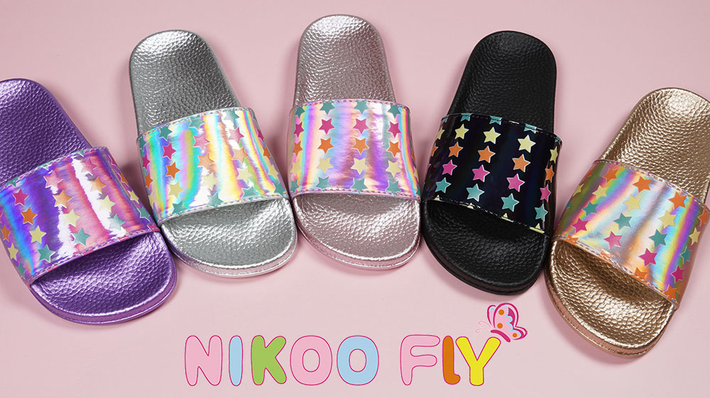 OEM-ODM-Daily-Wear-Brilliant-Star-Print-Pattern-Slipper-in-Holographic-NMD8010B-6