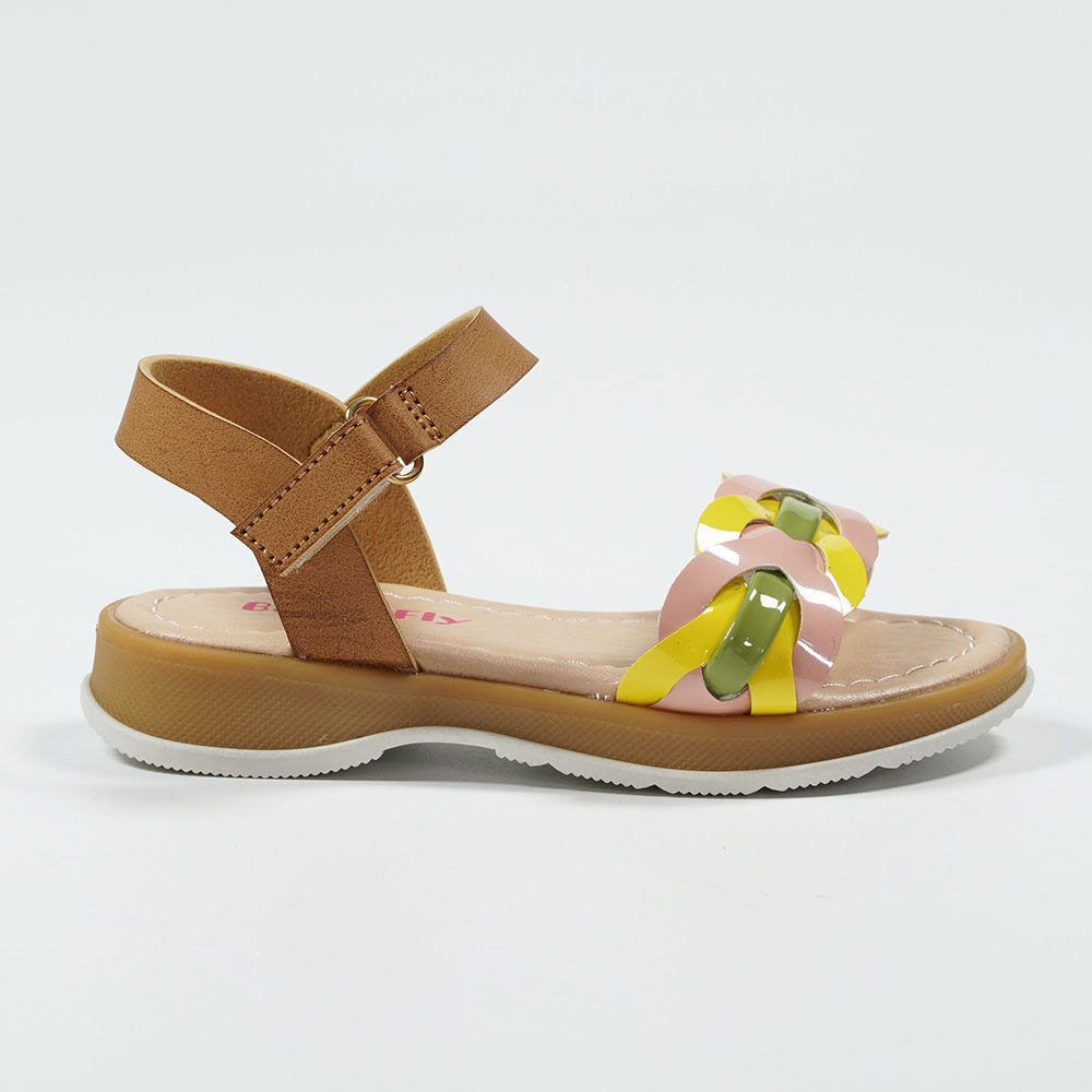 The Color of Spring Water Resistant Sandals for Girls in Camel Color