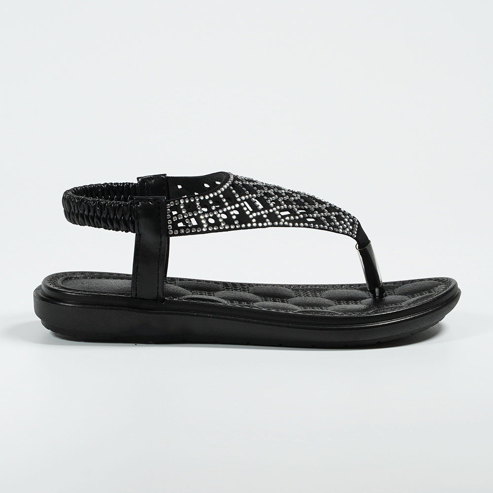 Foreign Trade Wholesale Hollowed-out Rhinestone Flip-flop Sandals