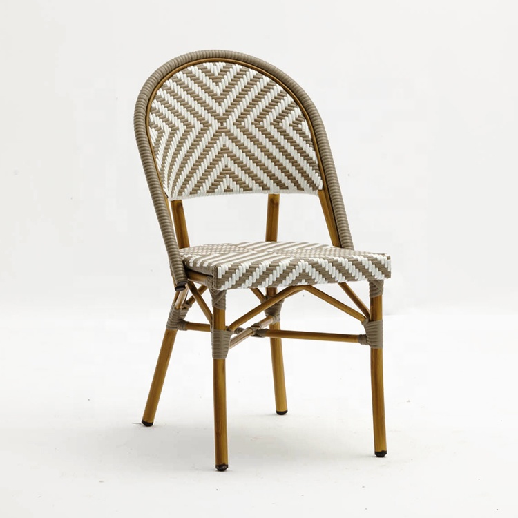 Plastic Rattan Wicker Stackeble Bistro Chair
