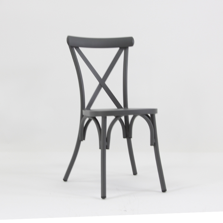 Charcoal Grey Lightweight Aluminium Dining Chair