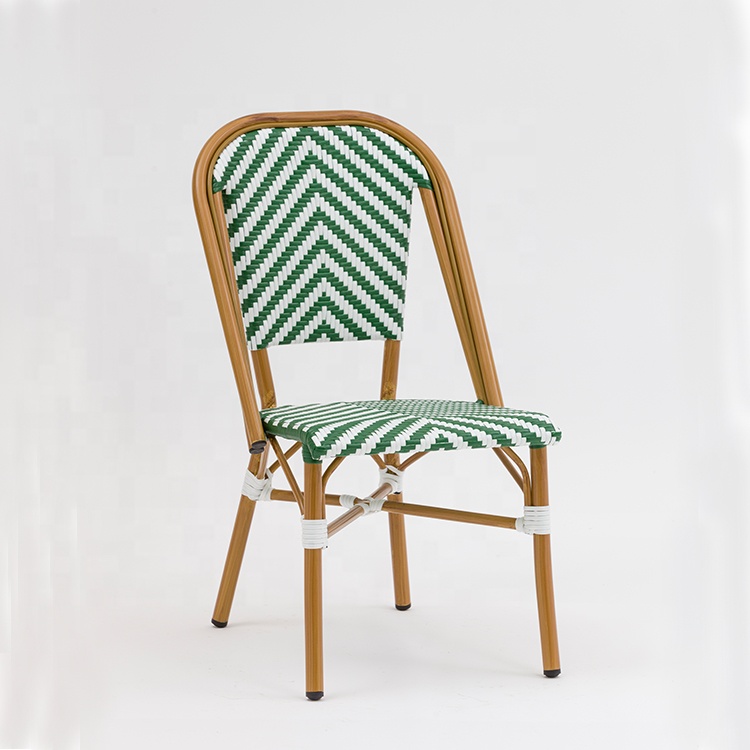 Plastic Rattan Wicker Stackable Bistro Chairs 