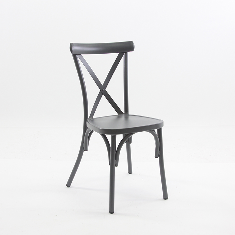 Retro Black Lightweight Aluminium Dining Chair