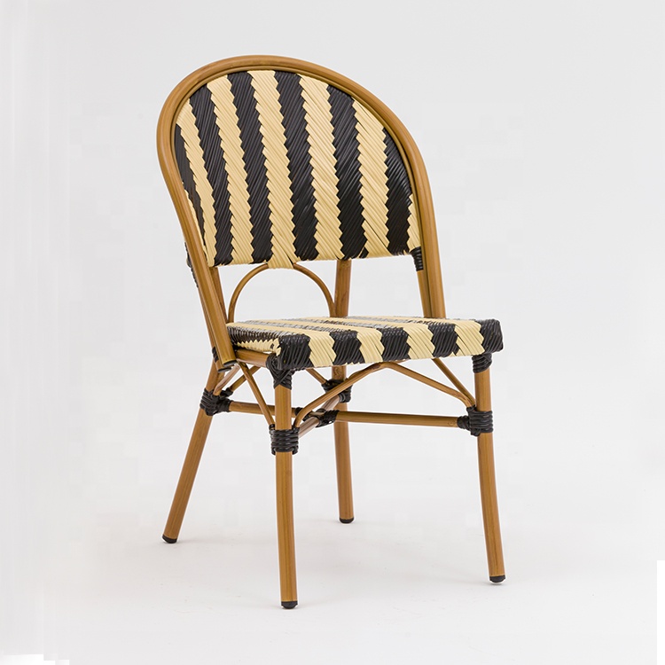 Plastic Rattan Bamboo Look Armless Chair