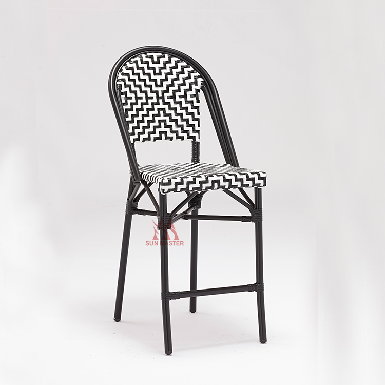 Custom Rattan Wicker Restaurant Stackable High Bar Chair