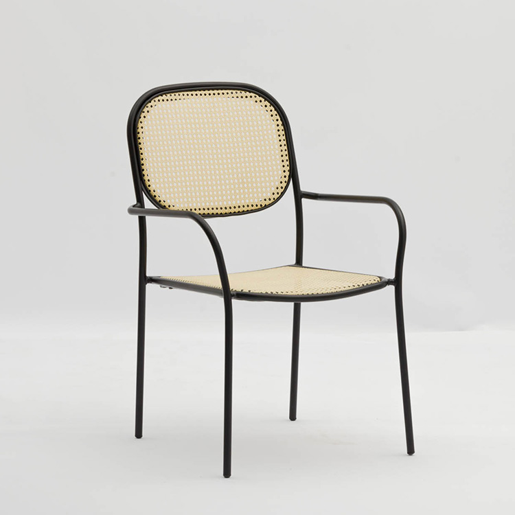 Modern Rattan Wicker Stackable Bistro Chairs