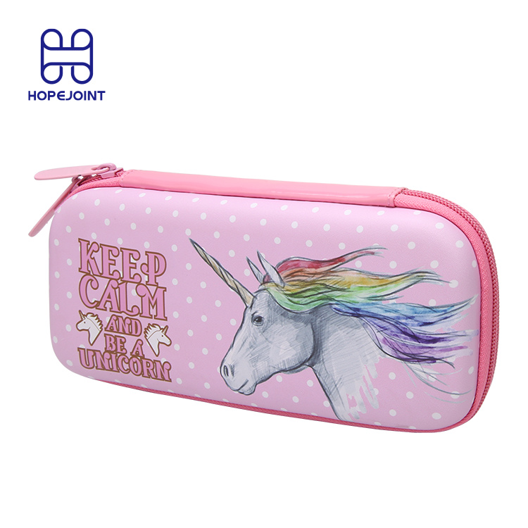 Waterproof Eva Hard Shell Zipper Pencil Case School Unicorn Pouch For Girls Custom Wholesale Student Stationery Box