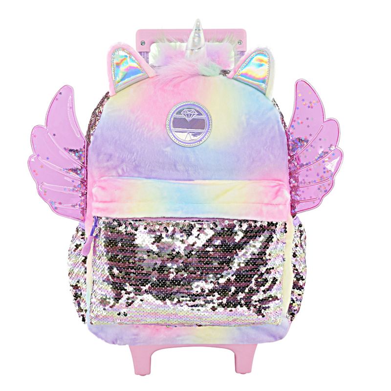 Girls New Fashion Sequins Shiny Glitter Backpacks School Trolley Bags For Backpack Bag Kids Girl Sequin Cartoon Trolleys