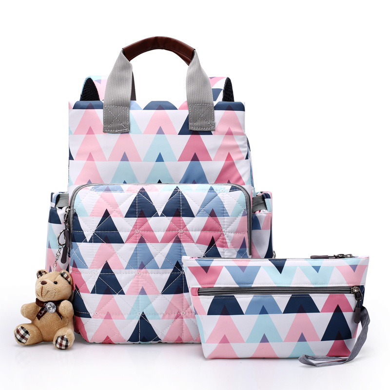  Baby Diaper Bag Set Mummy Maternity Nappy Wholesale Bags Carry Printed Back Pack High Quality Mom Women Backpack